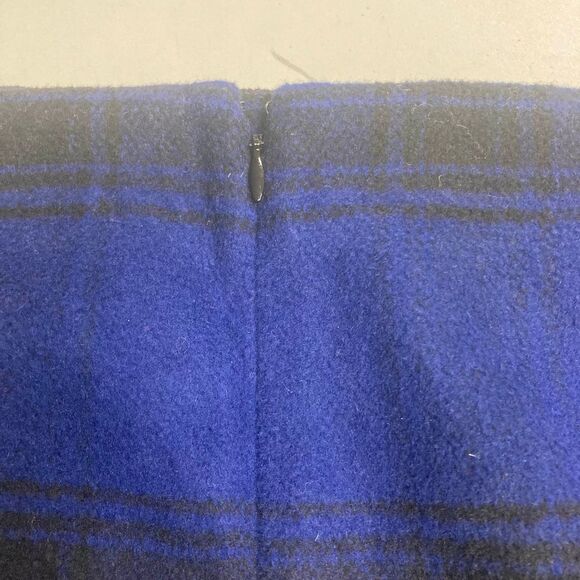 TALBOTS Women’s Wool Blend Mini Skirt Blue&Black Size 16 - Picture 6 of 9
